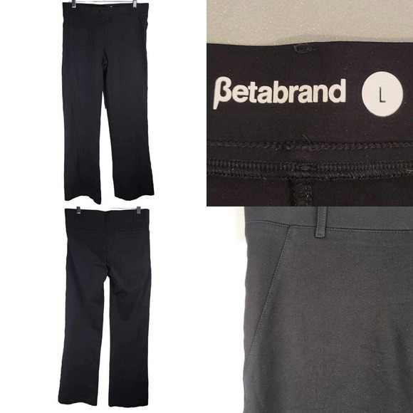 Betabrand Womens L Large Black Ponte Knit Bootcut Yoga Pants High Rise Flaw - Picture 1 of 8